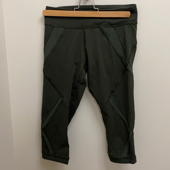 Lululemon Cool To Street Crop mesh gator green size 4 leggings capri crops - Picture 7 of 16